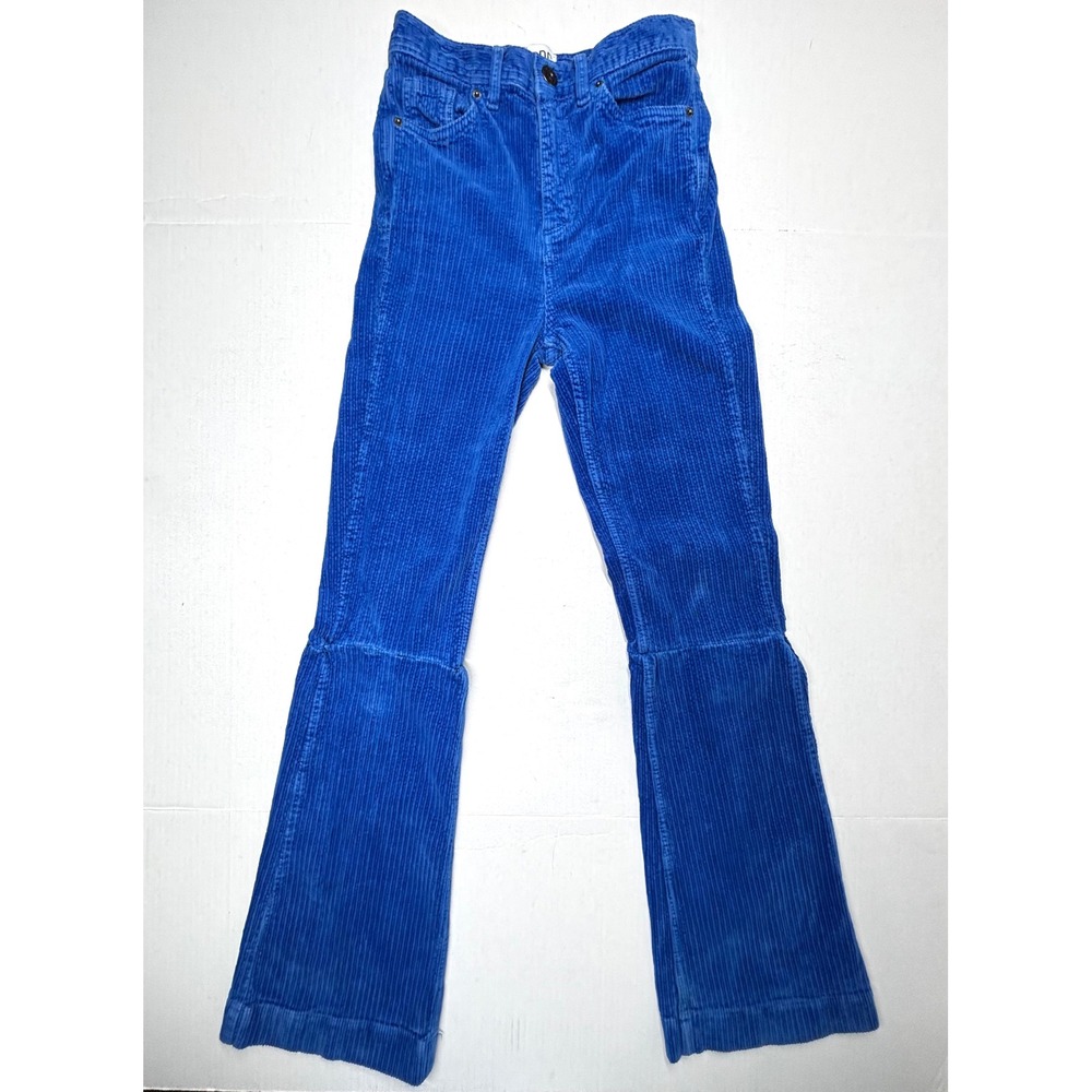 BDG Urban Outfitters Flare Corduroy Pants Womens 26 25X31 Blue Bellbottoms Retro - Picture 2 of 9